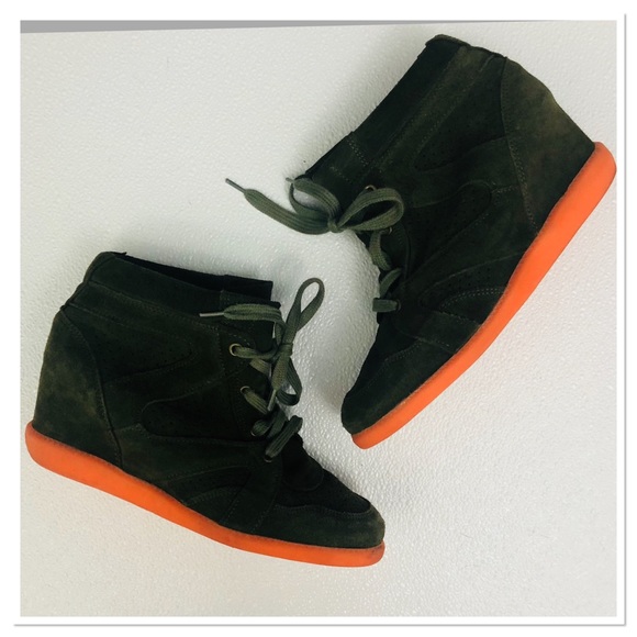 Topshop Shoes - Topshop Suede heeled High Top Sneakers Booties